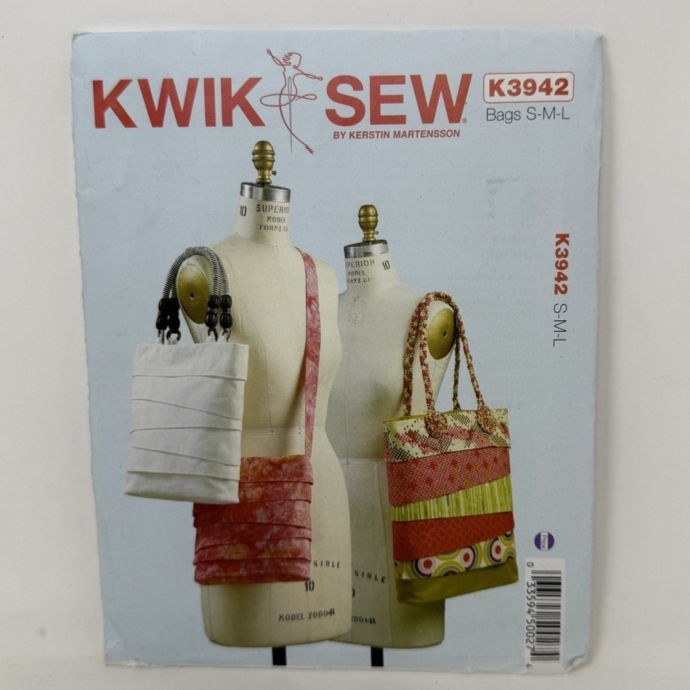 Kwik Sew Sewing Pattern K3942 Layer Tote Bags S-M-L Uncut FF